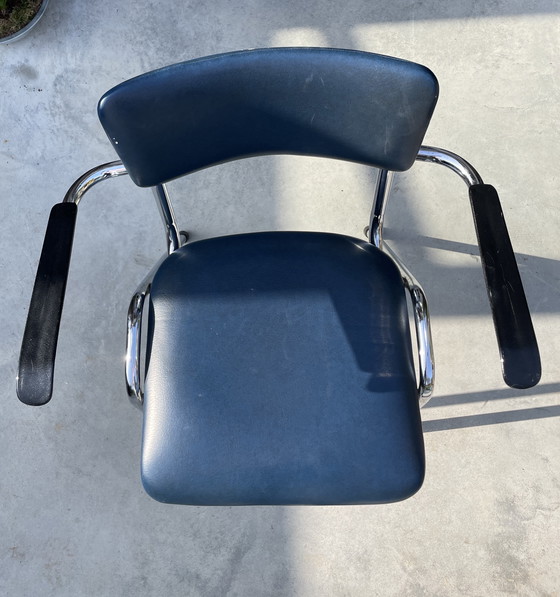 Image 1 of Vintage chrome tubular frame chair Brabantia Gispen style