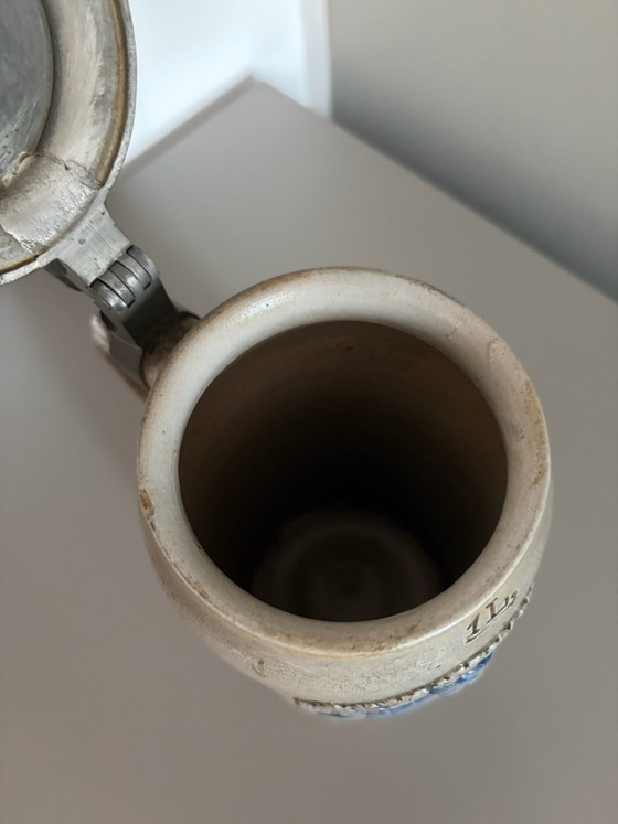 Boccale da birra tedesco da collezione, da 1 litro, Accessori da tavola, Ceramica, Grigio (foto 8 di 10)