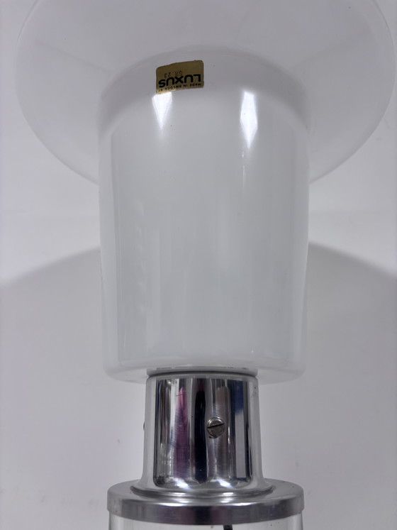 Exclusive Lamp Uno & Östen Kristiansson for Luxus (Sweden) – Table lamps, Glass, Chrome (photo 11 of 15)