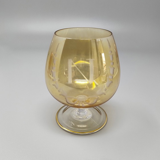 Image 1 of 1960s Astonishing Set of Six Glasses by Napoleon in Crystal, Made in Italy