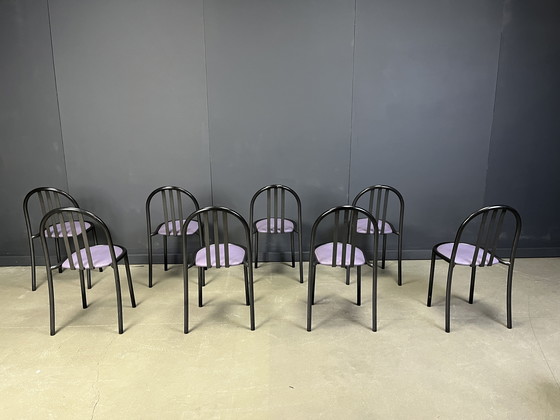 Image 1 of Set of Nr 222 Chairs by Robert Mallet-Stevens, 1980s, Set of 6