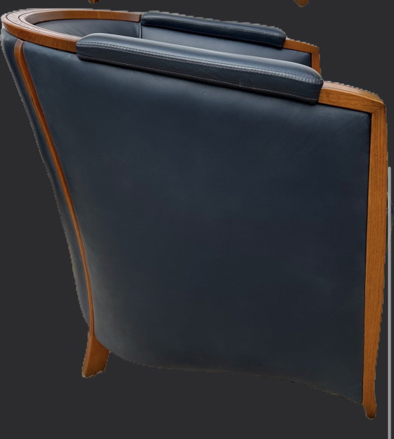 Image 1 of Jugendstil leder fauteuil 