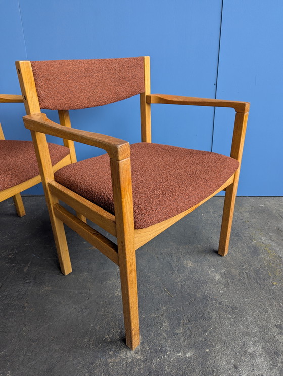 Image 1 of Set di 4 sedie da pranzo danesi vintage, rivestite di nuovo.