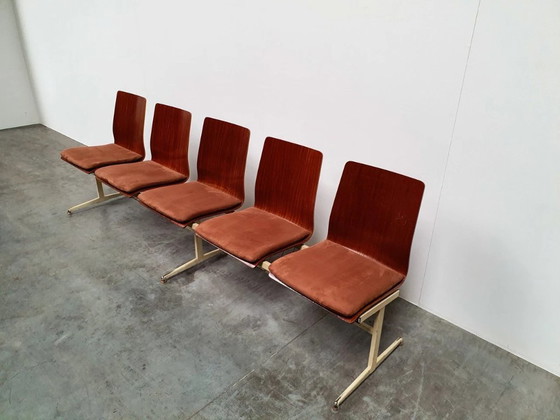 Image 1 of Panca da chiesa in compensato di teak, vintage, industriale, retrò, design anni '60, industriale, retrò