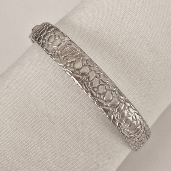 Image 1 of Solid silver bracelet with snake pattern - Marked - 34 grams