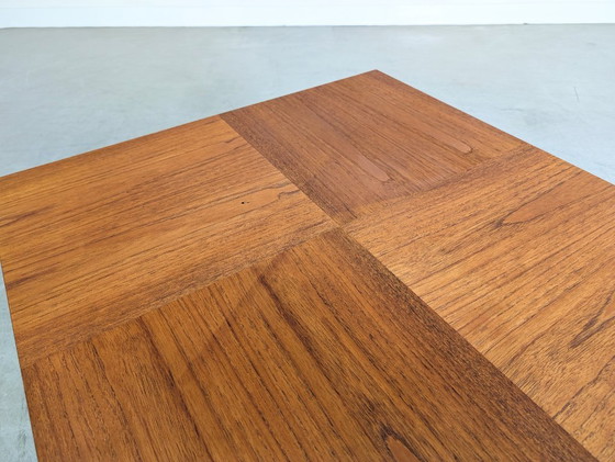 Image 1 of Table basse vintage danoise originale en teck et métal, style milieu du siècle, années 1970