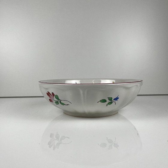 PM Salad Bowl, Réverbère Model By KG Lunéville, Rose Pattern – Crockery, Ceramic (photo 4 of 5)