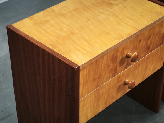 Coppia di comodini cecoslovacchi Mid-Century Modern, anni '70, Legno, Marrone, Mid Century Modern (foto 13 di 15)