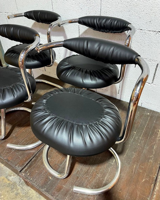 Image 1 of Vintage Cobra-stoelen uit de jaren 70 van Giotto Stoppino