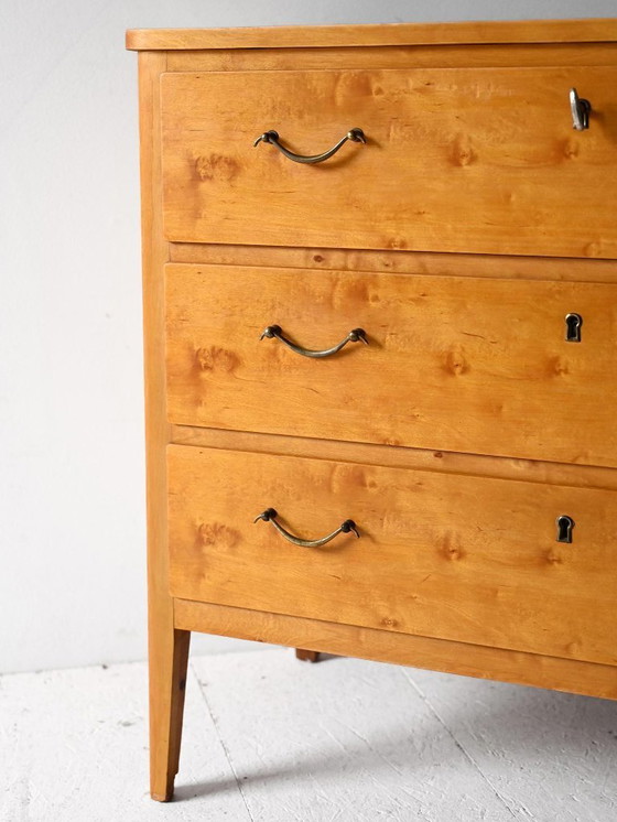 Image 1 of Vintage Scandinavische ladekast in berkenhout