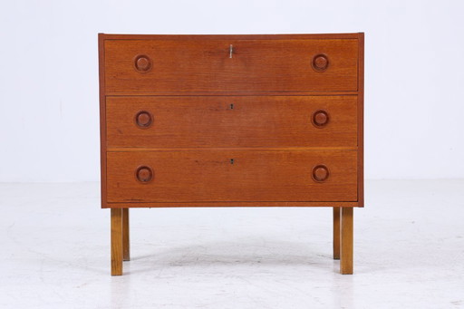 Beautiful vintage teak chest of drawers | Mid - Century drawers cabinet wood storage 60s #08-12