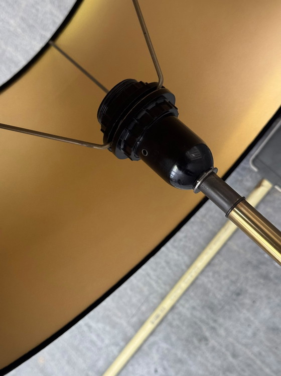 Vintage Boroque Style Brass Floor Lamp – Floor lights, Metal, Textile (photo 5 of 6)