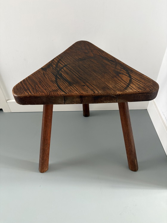 Image 1 of Tabouret vintage en chêne