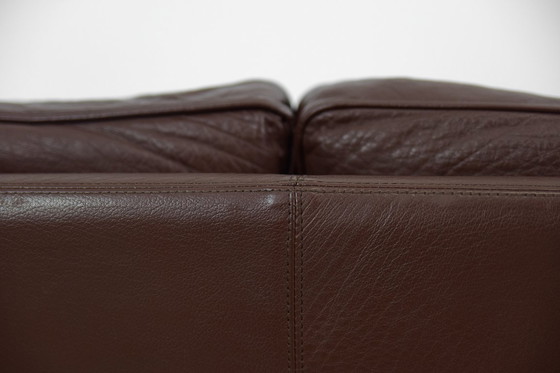 Image 1 of Divano vintage in pelle marrone, stile scandinavo moderno di metà secolo, anni '70