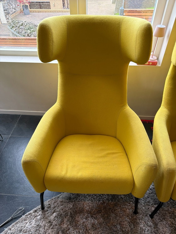 Original Havana wing armchairs | Design classic, softline, Cotton, Metal, Yellow, Modern (photo 5 of 7)