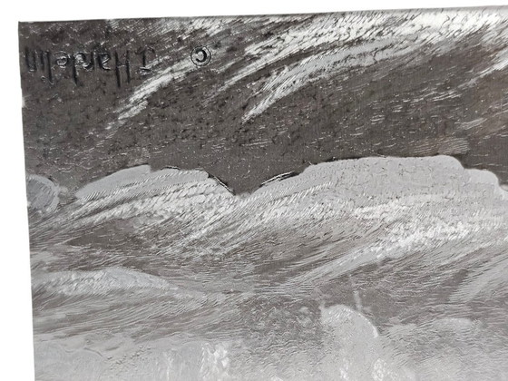 Image 1 of Jean Roy Hardelin - « Art de la feuille d'argent » - Image sur feuille d'argent - Signé - France - Années 1970