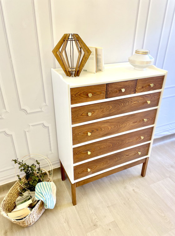 Image 1 of Cassettiera vintage in legno – stile scandinavo – in ottime condizioni