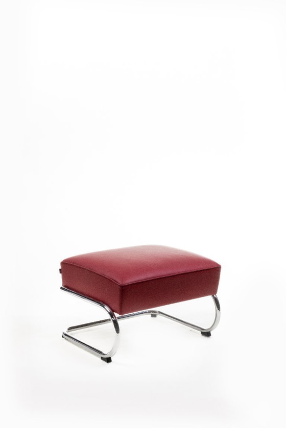 Image 1 of 1x Thonet S411 + ottoman - Red leather