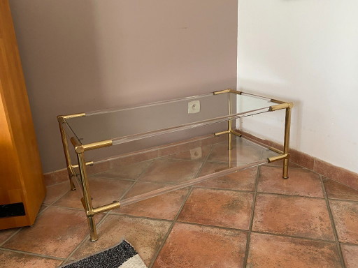 Mesa de centro Roche Bobois. 1970. Regencia de Hollywood. – salontafels, Glass, Plexiglass