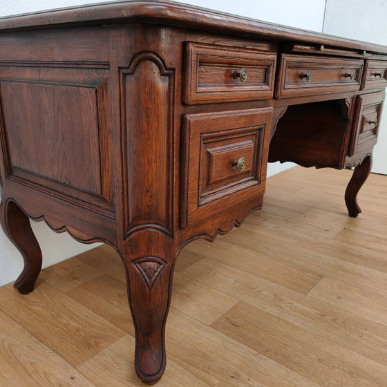 Bureau de banquier ancien en chêne, bureau en bois, bureau – Bureaux, Wood (photo 10 of 17)