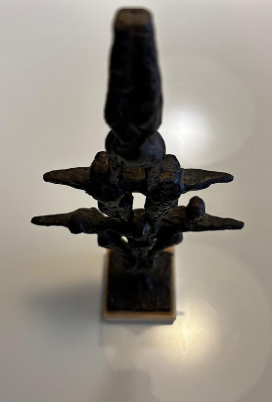 Image 1 of John Bier - sculpture, The Acrobats No. 6 - 38.5 cm - Bronze, Marble - 1987