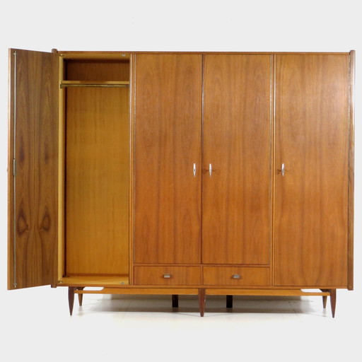 Vintage mid-century 4-door teak closet, 1960s