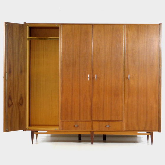 Image 1 of Vintage mid-century 4-door teak closet, 1960s