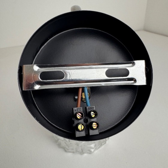 Antieke vintage glazen wandlamp met een "diamantvormig" ontwerp. – Wandlampen, Metal (photo 5 of 8)