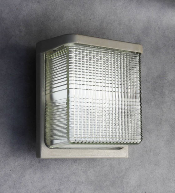 Vintage Industrial Holophane Wall Light, c.1950s France - 3 available, Glass, Metal, Taupe (photo 6 of 13)