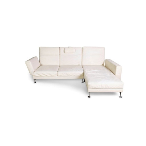 Original Brühl Moule Ecksofa Design Couch Leder weiß klappbar