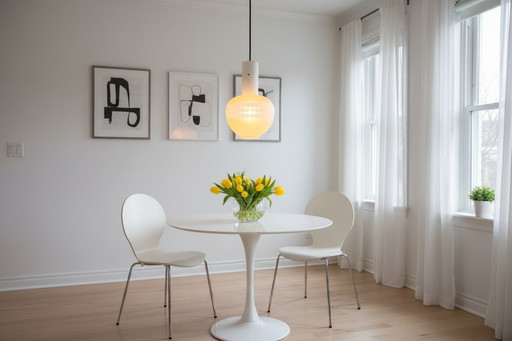 Suspension en verre jaune italien des années 1960