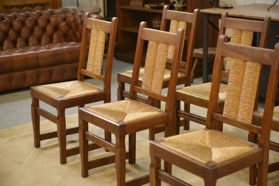 Lot de 6 chaises brutalistes des années 1950. – Chaises de salle à manger (photo 5 of 14)