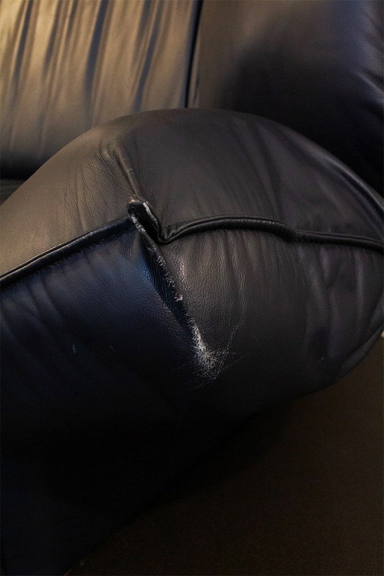 Image 1 of Divano in pelle blu scuro 'Tango' di Jan Armgardt per Leolux