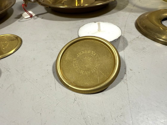 Image 1 of 2 x brass candlesticks by Peter Jensen Copenhagen Denmark 1960's