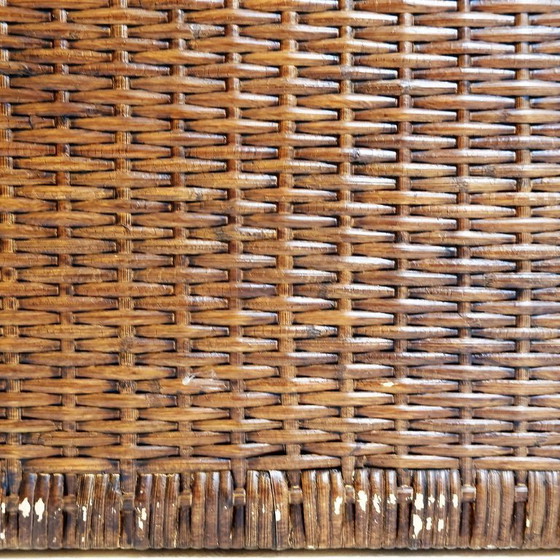 Image 1 of Commode vintage en rotin tressé, style côtier