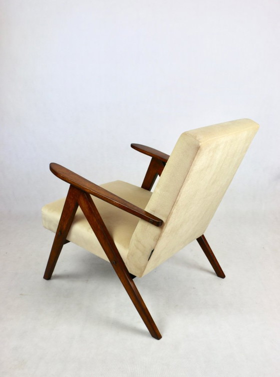 Image 1 of Sillón modelo B-310 en terciopelo claro beige, años 70