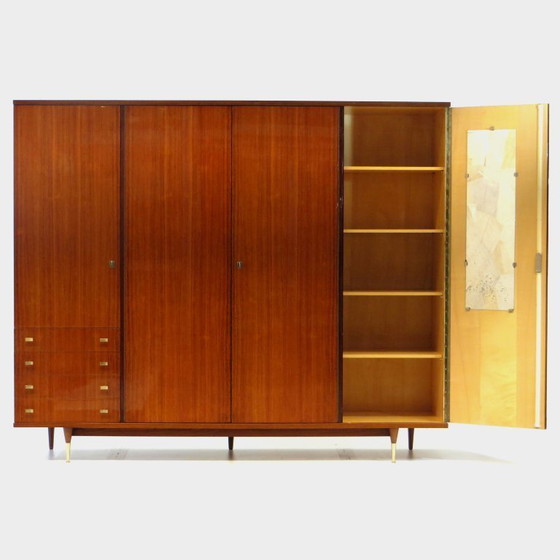 Image 1 of Vintage mid century 4-deurs design kledingkast in palissander, 1960s