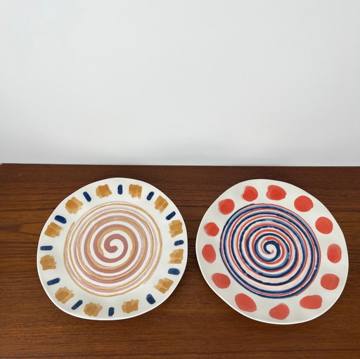 Ensemble de 6 assiettes à dîner modernes H&H, modèle Boho, Italie