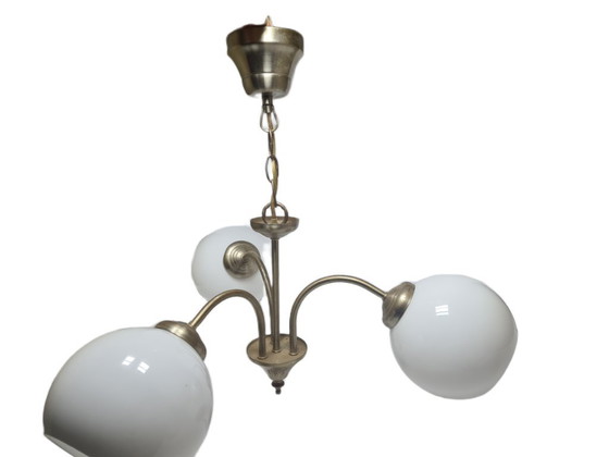 Lampadario in stile Art Déco, Polonia, anni '70 – Glass, Metal (photo 3 of 8)