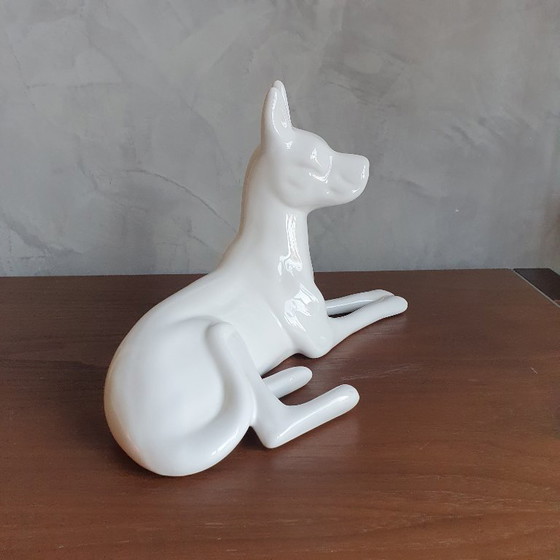 Image 1 of Vintage Deense Hond Van Porselein Art Deco