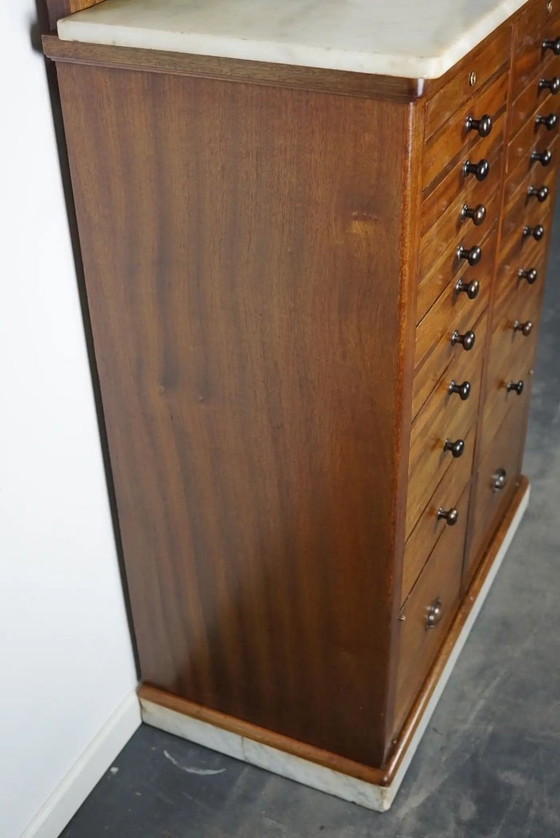 Image 1 of Antico mobiletto da dentista in mogano e marmo, Amsterdam, ca. 1920