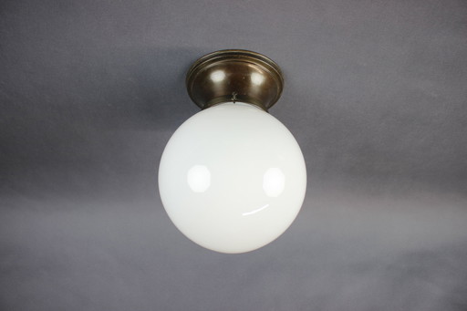 Art Deco Brass Ceiling Lamp, 1920s