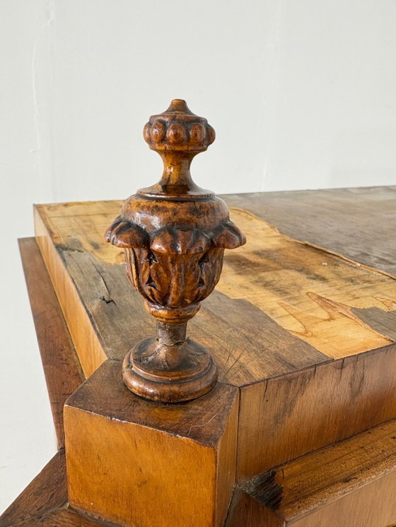 Image 1 of Vitrine Biedermeier, meuble de salon, armoire, meuble à façade en éventail, vers 1880