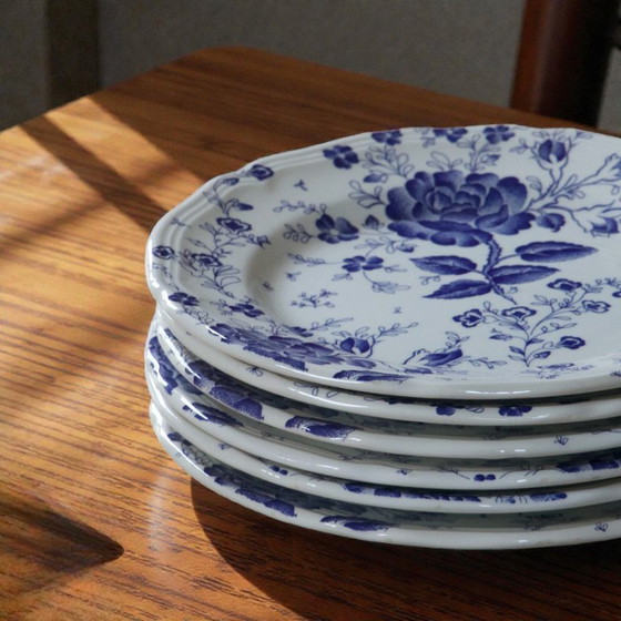 Image 1 of Piatti italiani d'epoca firmati Quadrifoglio con decoro Toile de Jouy