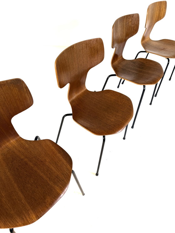 Image 1 of 6x modèle vintage 3103 'Hammer', Fritz Hansen '60