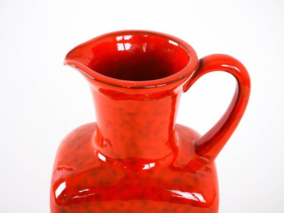 Image 1 of Rote Keramikvase, italienisches Design, 1960er Jahre, hergestellt in Italien