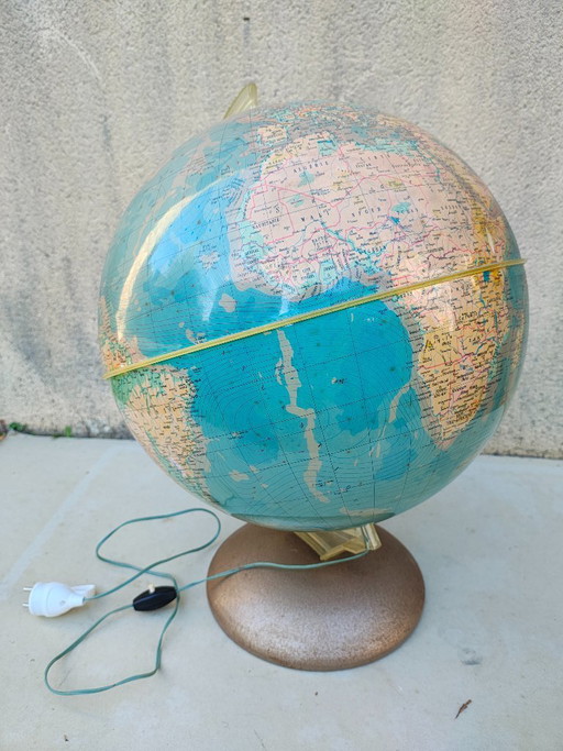 Globo terráqueo Illumina Proloisirs antiguo, Italia 1965