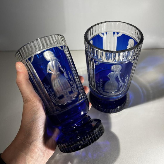 Verres en Cristal de Bohême, 1900, Lot de 2 – Verres et carafes, Crystal, Glass, Bohemian (photo 10 of 14)