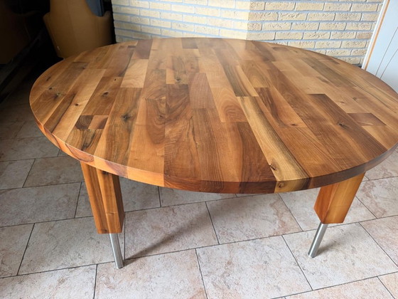 Palou Walnut Dining Table + 4 Leather Chairs – Dining set, Wood (photo 5 of 8)