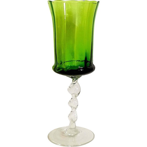 Cáliz vintage verde esmeralda de Empoli, 1970